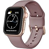 Sport Band Compatible with Apple Watch Bands 49mm 46mm 45mm 44mm 42mm 41mm 40mm 38mm, Soft Silicone Wristband Strap with Clas
