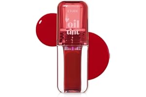 ETUDE Dear Darling Oil Tint #1 Real Cherry 4.2g | High Moisturizing and Strong Hydrating Lip Oil/Lip Gloss | Smooth and Moist Lips | Non-Sticky Lip Oil Tint For Dry Lips | K-beauty