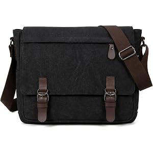 GZIBTB Canvas Vintage Messenger Bag Travel Shoulder Purse Large Business Crossbody bags for men women