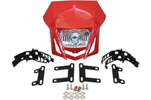 PowerMotor Dirt Bike Headlight Plate, Motorcycle Headlamp For CRF 150 230 XR YP20 2016-2023 Dual Sport Fairing Dirtbike Enduro Supermoto Motocross Fairing(Red)