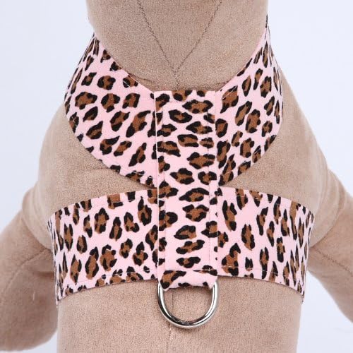 Ultrasuede Tinkie Small Dog Harness by Susan Lanci Designs - Pink Cheetah Couture (MD (14" to 16" girth))