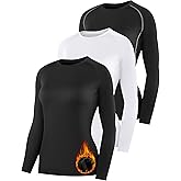 HovSiyla Womens Thermal Compression Long Sleeve Shirts Fleece Lined Tops Crew Neck Slim Fit Base Layer Ladies Underwear