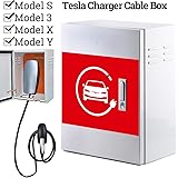 BMZX Tesla Home Charger Box Charging Cable Organizer Box Distribution Storage Box, Wall Mounting Connector Metal Box for Tesl