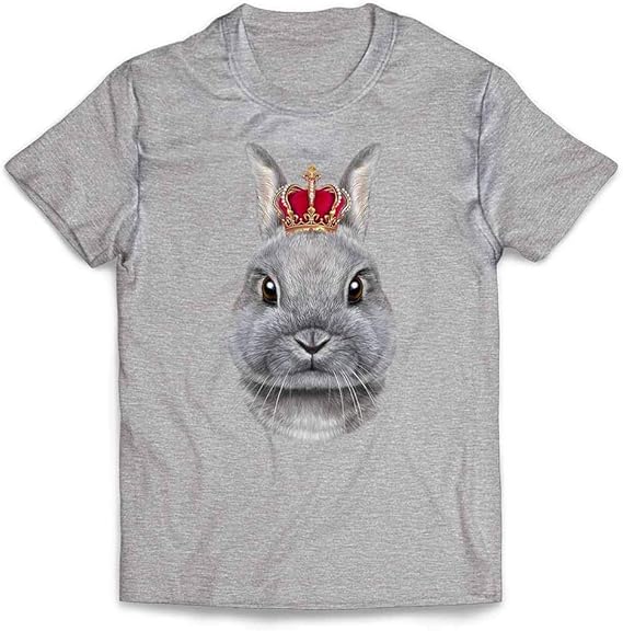 Amazon Fox Republic ネザーランドドワーフ うさぎ 兎 王冠 メンズ 半袖 Tシャツ Tシャツ カットソー 通販