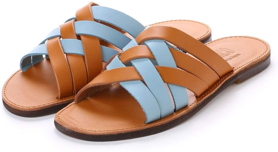 Amazon Italico イタリコ サンダル メンズ レザー 日本製 徳島 本革 編み込み コンビサンダル 2トーンカラー Italico ファッションサンダル