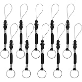 Operitacx 10Pcs Detachable Nylon Flashlight Tail Rope Lanyards with Buckle for Key Holder Phone Tether Short Wrist Strap