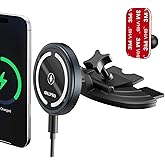 OHLPRO for 15W MagSafe Car Mount Charger for iPhone 17, Fast Wireless Charging, Magnetic CD Slot Holder with 3M Adhesive Base for Dashboard, Aluminum Shell, Compatible with iPhone 16 15 14 13 Series