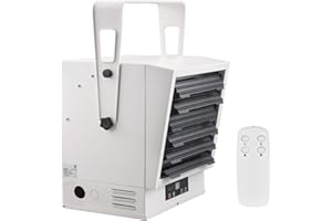 Uargd Electric Garage Heater, 10000-Watt Digital Fan-Forced Wall/Ceiling Mount Heater with Remote Control, Overheat Protectio