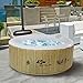 Goplus 4 Person Inflatable Hot Tub Outdoor Jets Portable Heated Bubble Massage Spa Set w/Filter & Repair Kit (Beige)