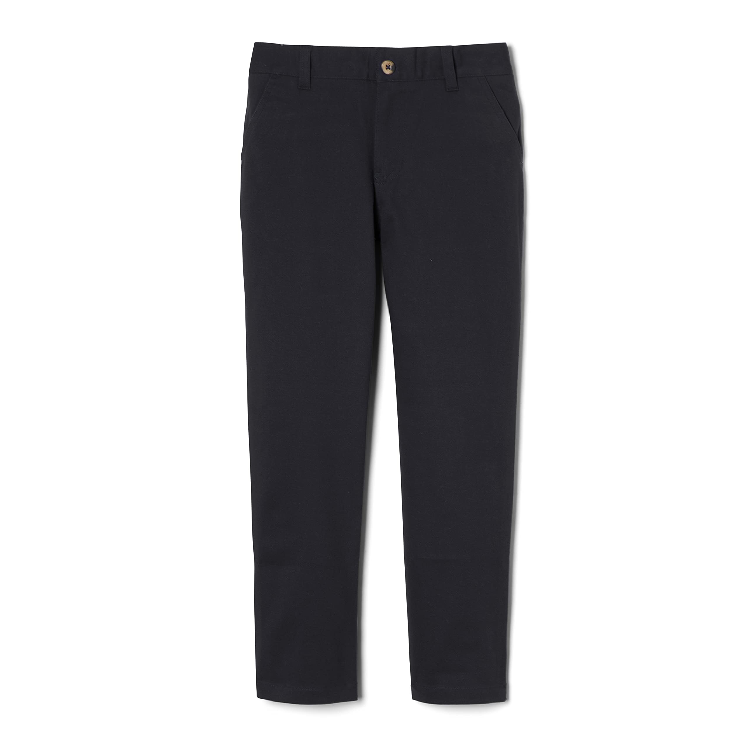 Photo 1 of French Toast Boys' Adjustable Waist Straight Fit Stretch Twill Chino Pant, School Uniform Black, 7
