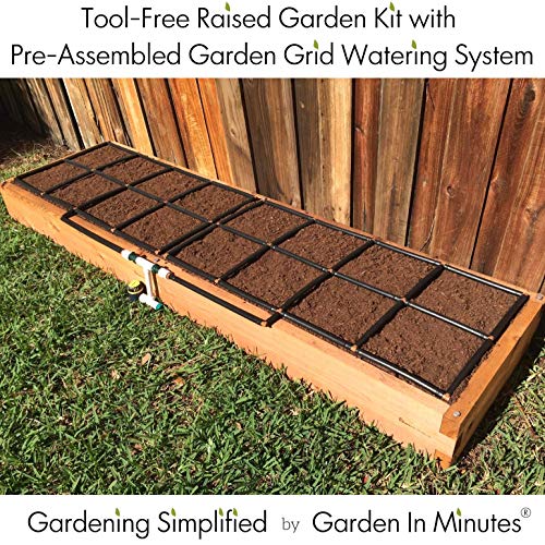 Expandable Raised Garden Bed w/Irrigation – Self-Watering Planter Box Kit for Flower, Vegetable & Herb Gardening – Tool-Free, Ready in Minutes – Unmatched Strength, Rot Resistant Cedar Wood – 2×8