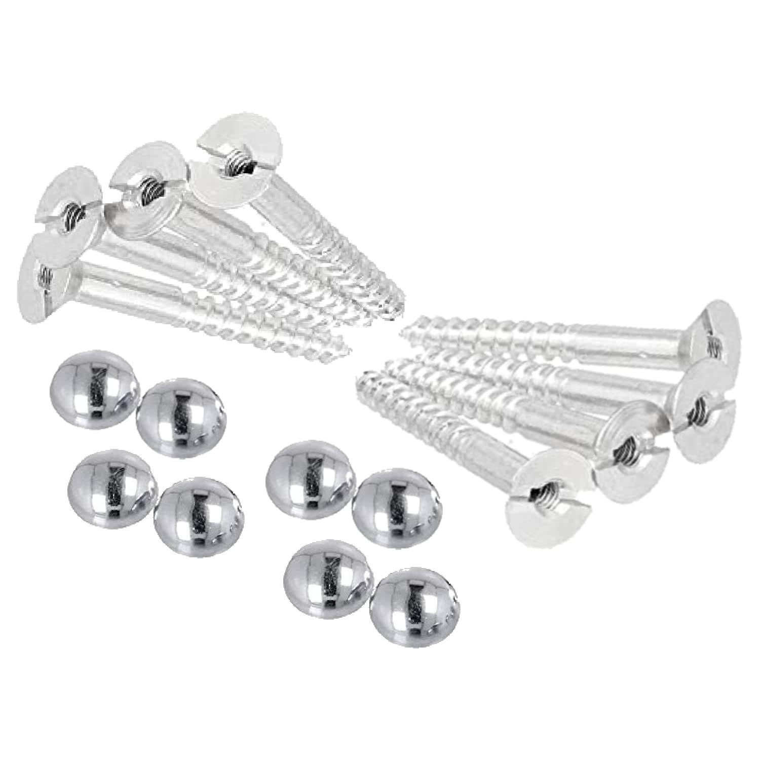 Mirror Screws 38mm with Polished Chrome Plated Dome Head Mirror Screws Fitting Set for Mirror Tables Bath Plates Wardrobes Glass Signs Pack of 8.