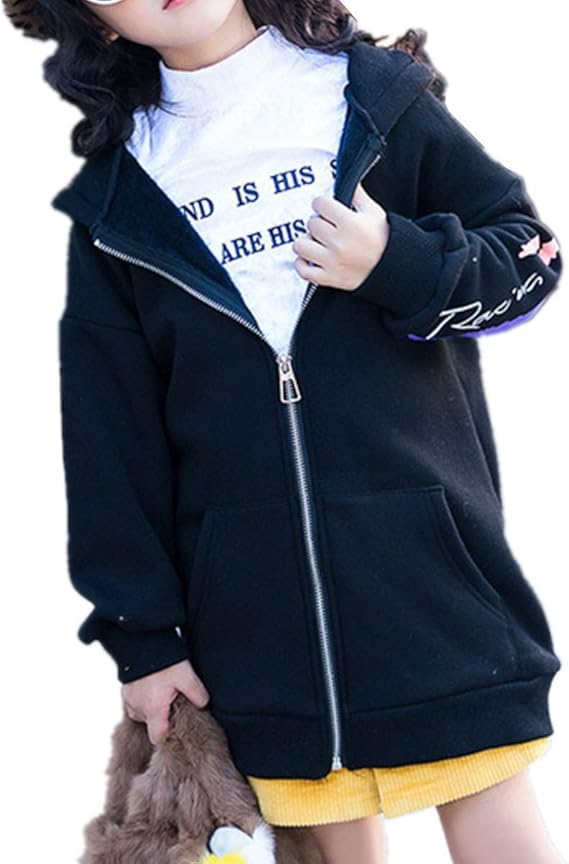 Amazon Yojap 子供服 女の子 パーカー プルオーバー トレーナー スウェット キッズ 長袖 秋冬 防寒 ロング 膝丈 ゆったり トレーナー パーカー 通販