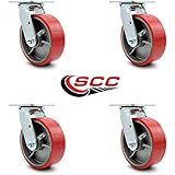 3 Roulettes Pivotantes 1-1/4" Avec Roue Caoutchouc Doux Non Marquante - Rigide