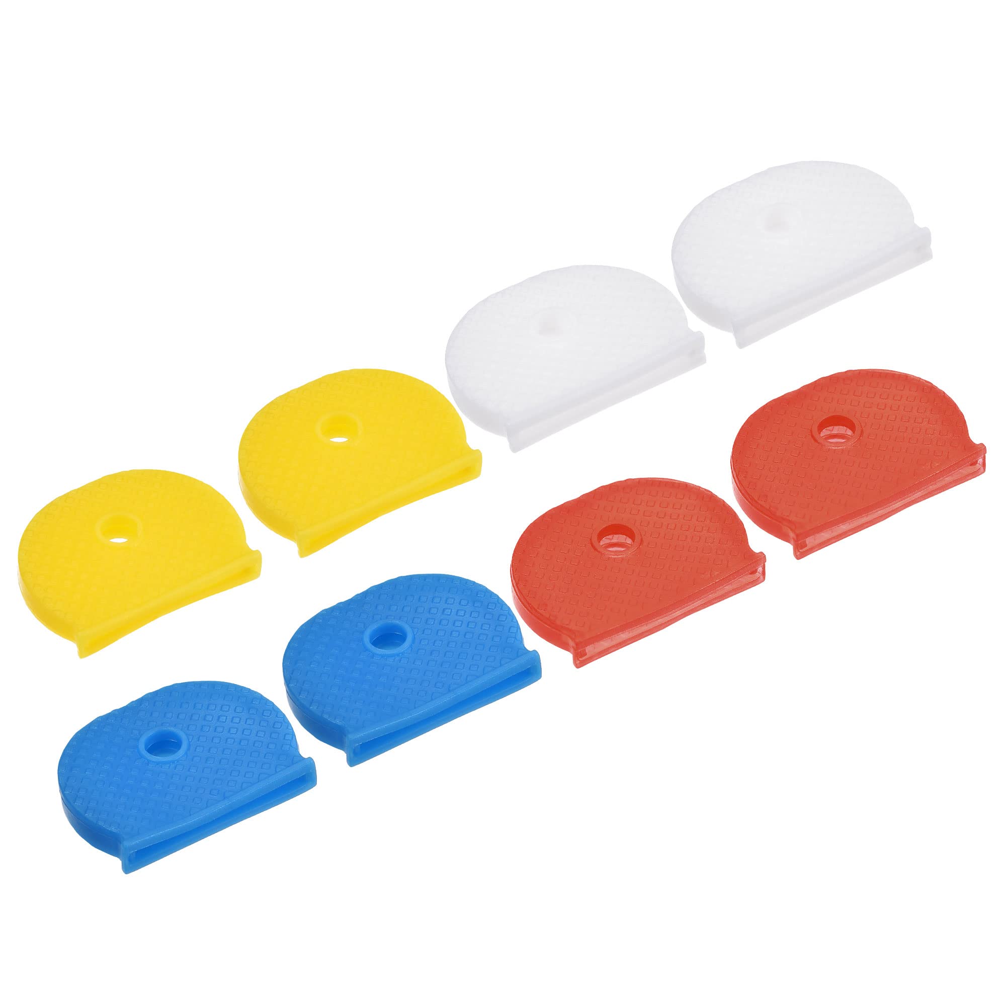 PATIKIL Key Cap Cover Tags, 16Pcs Keys Identifier Label ID Silicone Sleeve for House Apartment Organization 4 Colors