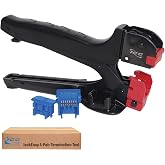 ICC JackEasy 4-Pair Keystone Jack Termination Tool, Black, 1-Pack | Cuts all UTP pairs in one squeeze, CAT6A/CAT6/CAT5e/voice compatible, flat-surface operation, ergonomic grip, TAA compliant