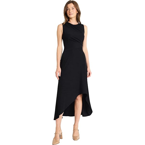 maggy london asymmetric neck sheath midi dress Maggy London G3907M - Knee-Length Scuba Sheath Dress main image 0