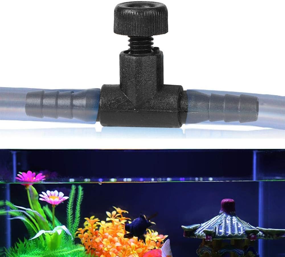 Pssopp 20Pcs Aquarium Air Valve Black ABS Aquarium T Connector Aquarium Air Tubing Connector 3 Way Tubing Volume Air Control Valve for Fish Tank Aquarium