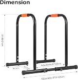 Panana Adjustable Dip Bars Heavy Duty 200kg Capacity Parallettes Home Gym view 3
