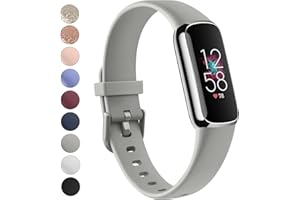 Vanjua Band Compatible with Fitbit Luxe Bands Women Men, Soft Silicone Adjustable Waterproof Sport Replacement Wristbands Strap for Fitbit Luxe Fitness Tracker