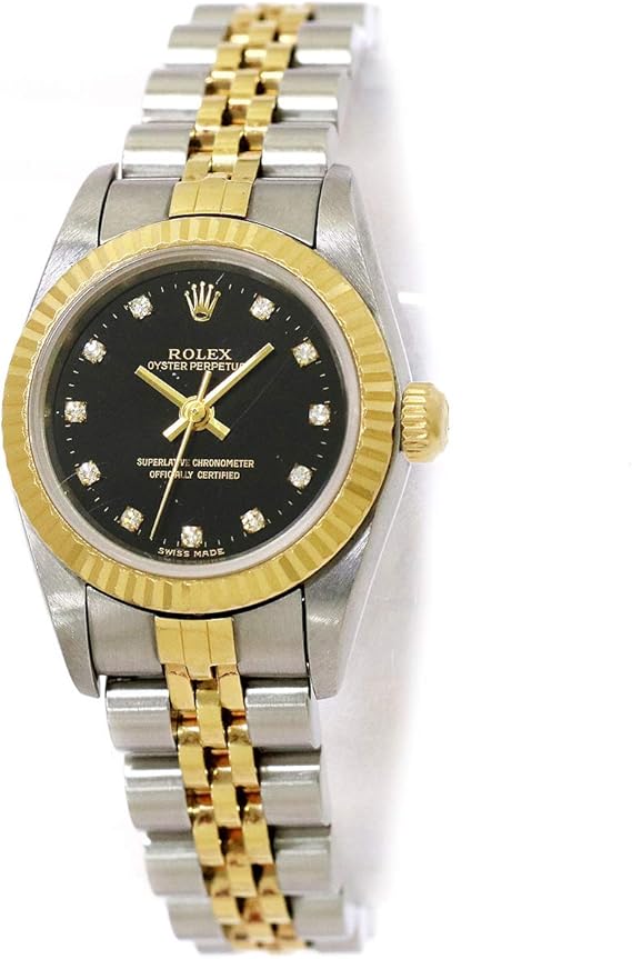 Amazon ロレックス Rolex オイスターパーペチュアル コンビ g ダイヤ レディース 腕時計 K18yg ブラック オートマ 中古 並行輸入品 レディース腕時計 腕時計 通販