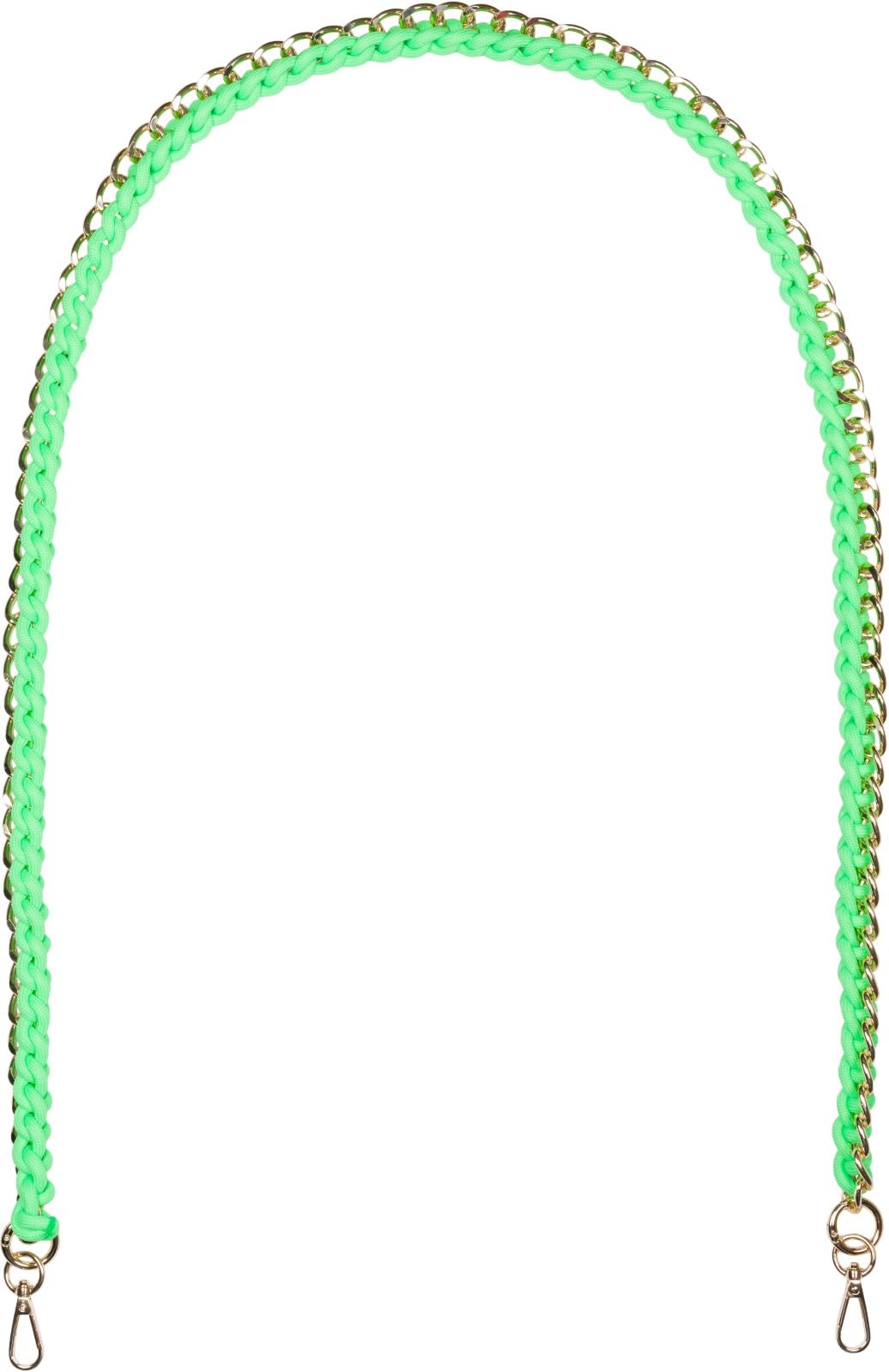styleBREAKER bag shoulder strap with woven chain, interchangeable bag strap, phone strap, phone chain, carabiner 02013038, Colour:Neon Green