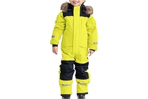YARDSONG Kids One Piece Snowsuit Girls Boys Ski Snowboard Jumpsuits Winter Thicken Warm Waterproof Windproof Thermal Jackets