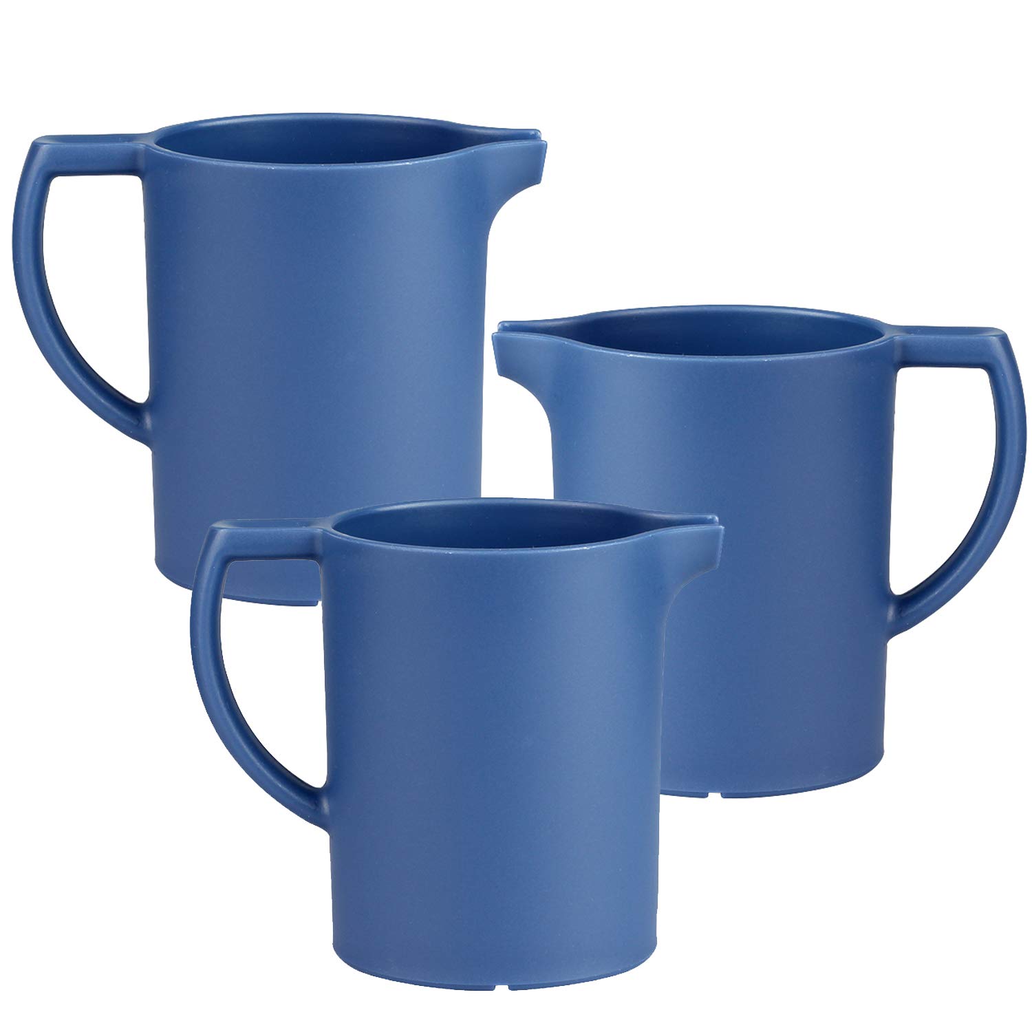 Harfield Blue Small Individual 200ml Custard Milk Gravy Cream Jug Pack of 3 Reusable Polypropylene Plastic