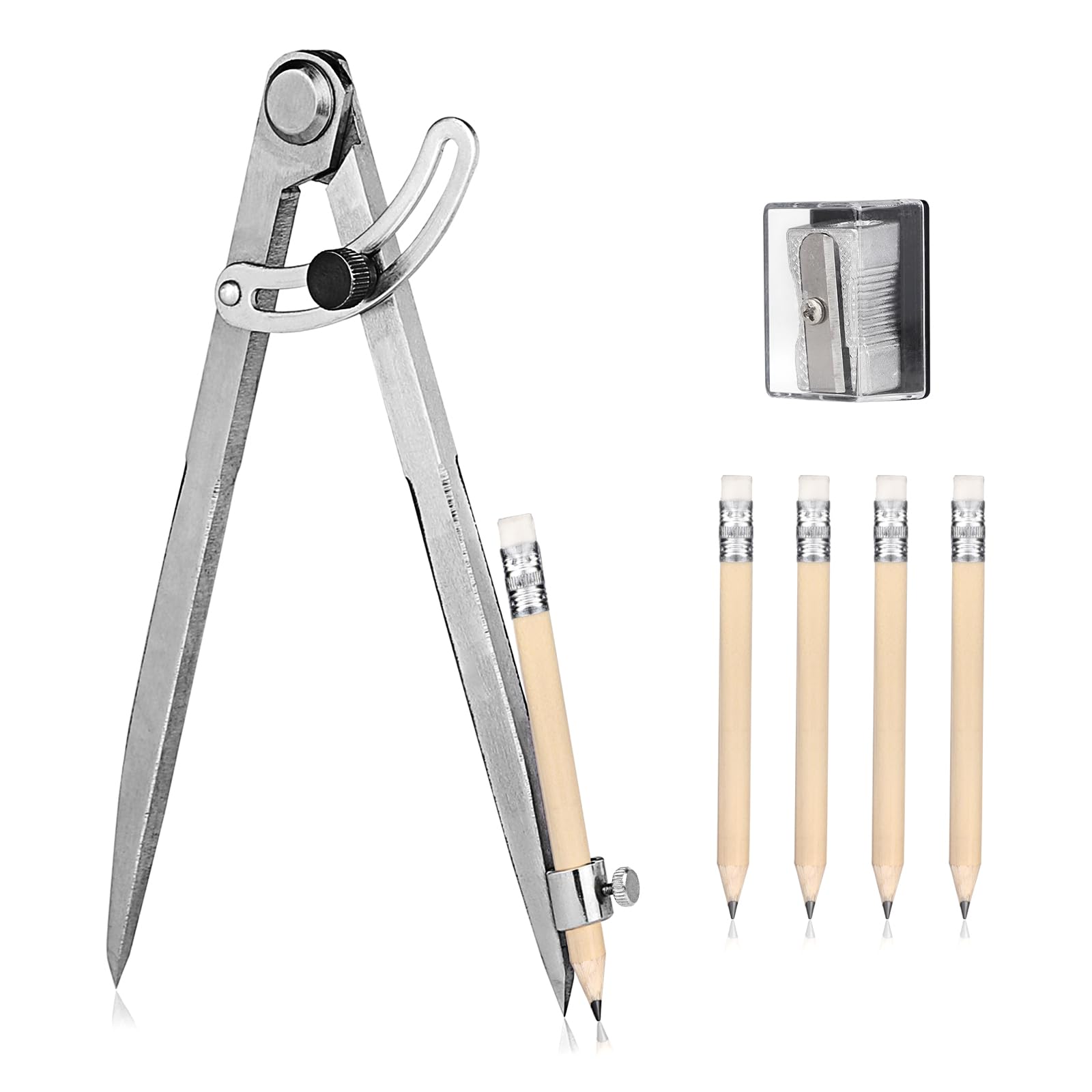 LALAGO Pointed Compass 200 mm, Quick Adjustment Compass 200 mm, Pencil Marking Compass Set for Woodworking, Carpentry, Carpenters