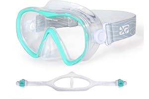 EXP VISION Scuba Diving Mask for Adults - Anti-Fog Swim Mask Wide View Swimming Goggles with Nose Cover Professional Snorkeling Goggles Gear Tempered Glass Lens with Fabric Strap for Men Women