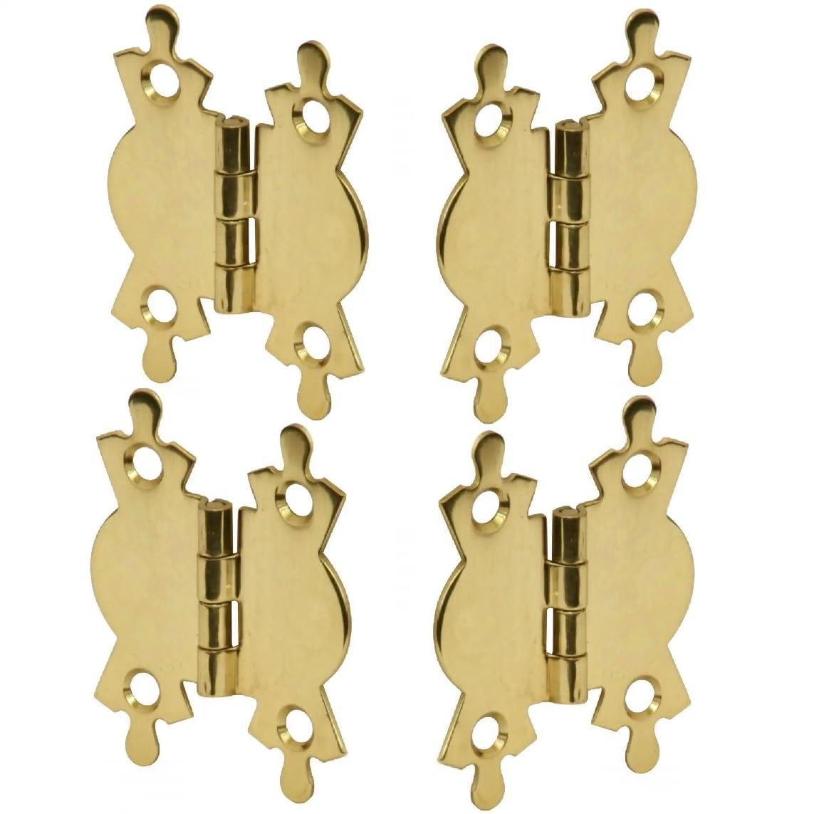 Merriway® BH01756 (4 Pcs) EB Butterfly Decorative Box Hinges, Brass Plated, 50mm (2 inch) - Pack of 4 Pieces