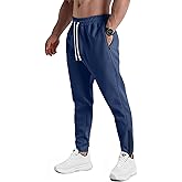 PLEPAN Mens Sweatpants with Zipper Pockets Slim Fit Joggers Workout Pants for Athletic Gym Bodybuilding Training
