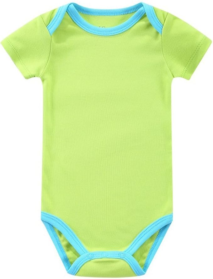 JIAJIA Summer Baby Toddler Soft Cotton Solid Green Bodysuit