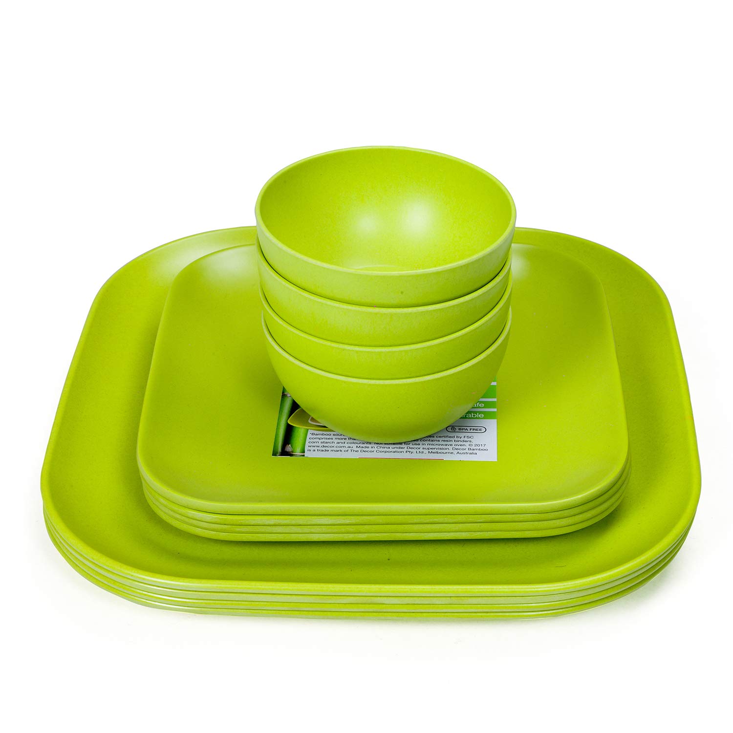 Buy Décor EcoLite Bamboo Dinner Set Non Toxic Reusable Dinner Set 12 Piece EcoFriendly