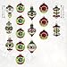 Valery Madelyn 16ct 55-81mm/2.16-3.19inch Delightful Traditional Glass Christmas Ornament Tree Ball Decoration Red, Green, Silver and White, Metal Hooks Included, Themed with Tree Skirt(Not Included)