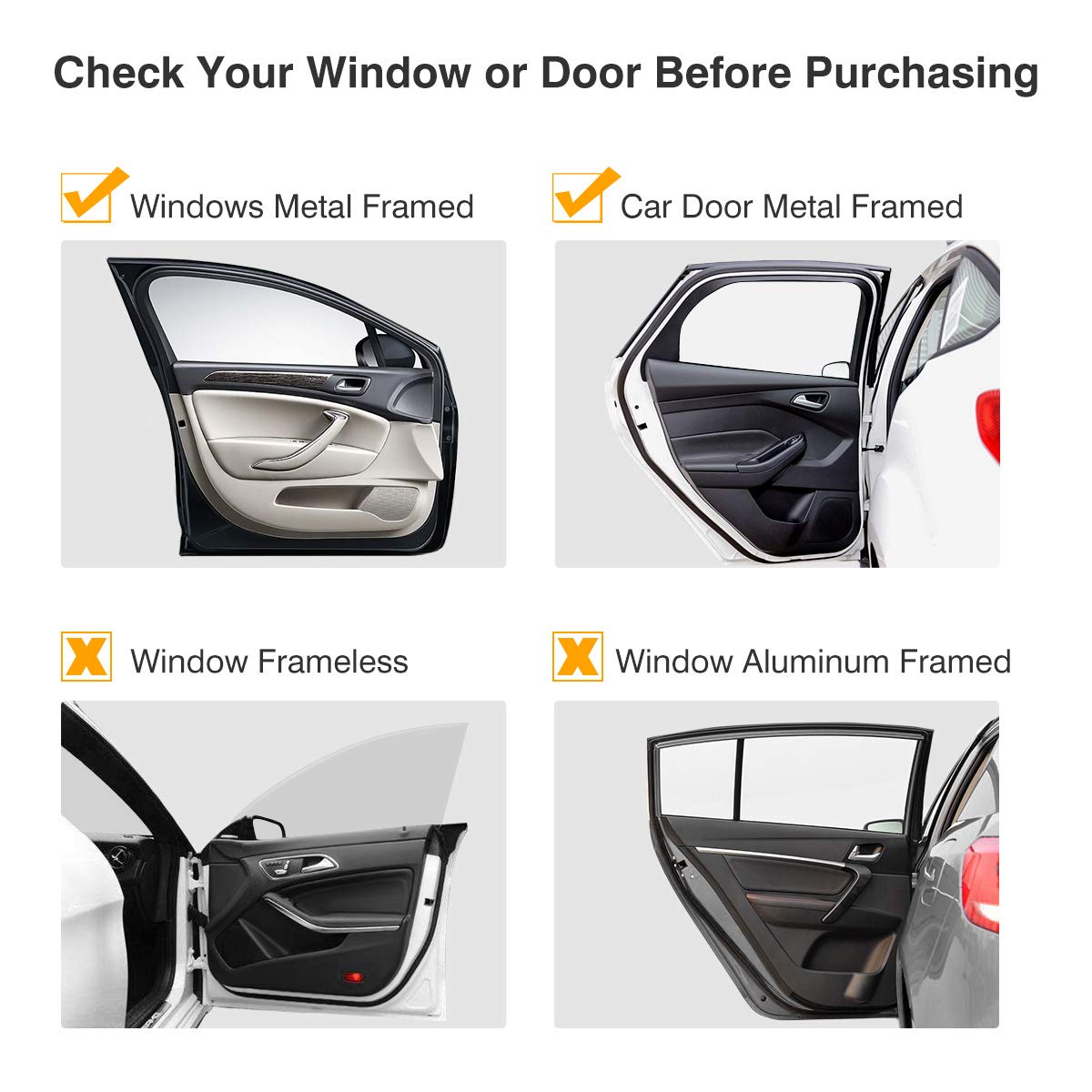 VETOMILE 2 Pack Car Side Window Baby Sun Shade UV Protection Breathable