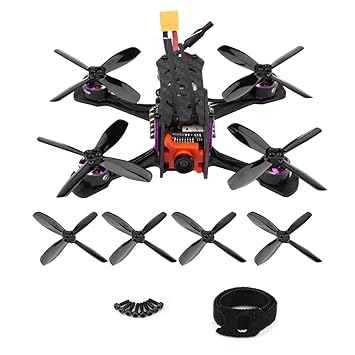 Dilwe RC Renn Quadcopter, Hoch Geschwindigkeit Kohlefaser 1205-7000KV Motor 4 in1 BLS 12A ESC RC Modell Fahrzeug Drohne(mit E
