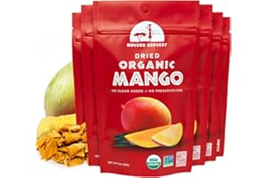 Mavuno Harvest Mango Dried Fruit Snacks | Unsweetened Organic Dried Mango Slices | Gluten Free Healthy Snacks for Kids and Adults | Vegan, Non GMO, Direct Trade | 2 Ounce, Pack of 6