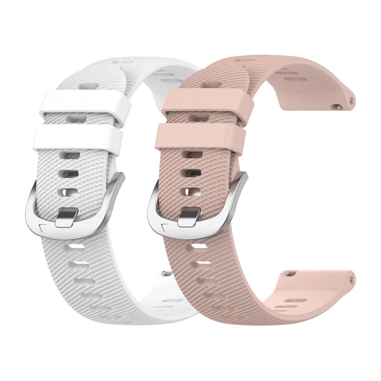 Garmcool 2 Pack 18mm Watch Strap Compatible for Garmin Venu 2S/Venu 3S/Vivoactive 4S/Forerunner 255S/Vivomove 3S, Silicone Sport Straps Pink, White for Women Men (Strap Only) — image 1