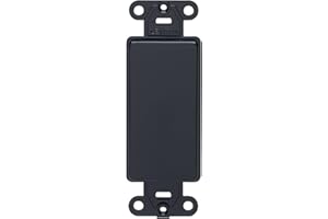 Leviton Decora Plastic Adapter Plate, Blank, No Hole, With-Ears, and Two, Mounting Screws, 80414-E, Black