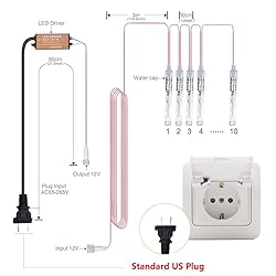 XUNATA LED Meteor Shower Lights, AC 110V Falling