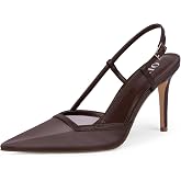 QIY Slingback Heels for Women Stiletto Pointed Toe Dressy Pumps Shoes | Slingback Design, Stiletto Heels, Pointed Toe For Elegant Style,For Weddings, Parties and Multiple Occasions