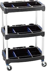 Draper 04612 3-Tier Workshop Trolley with Lockable Wheels & Dividers view 2