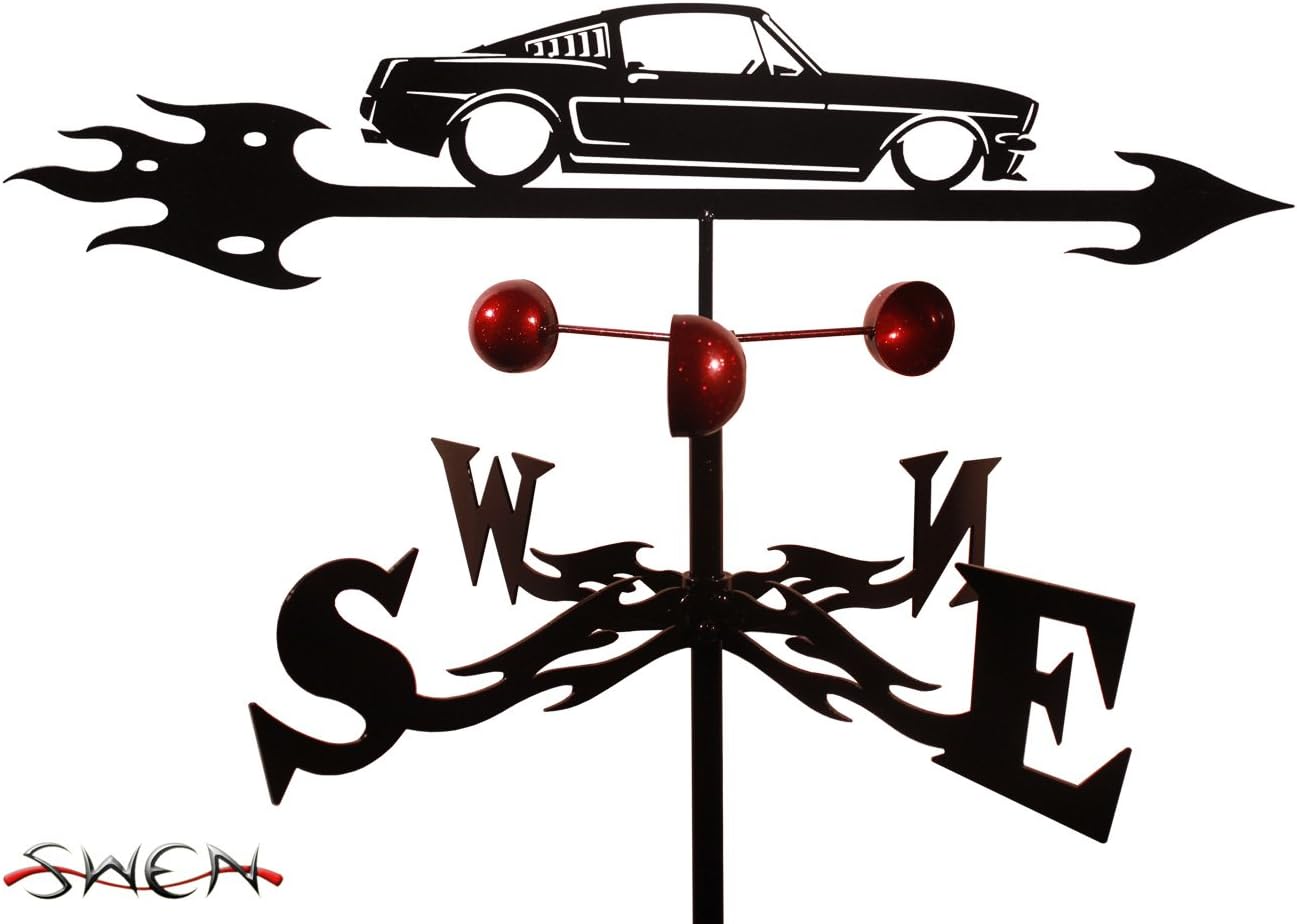 Weathervanes - SWEN Products Farrell Series Ford Mustang AUTO CAR Flat Post Mount Weathervane ~New~