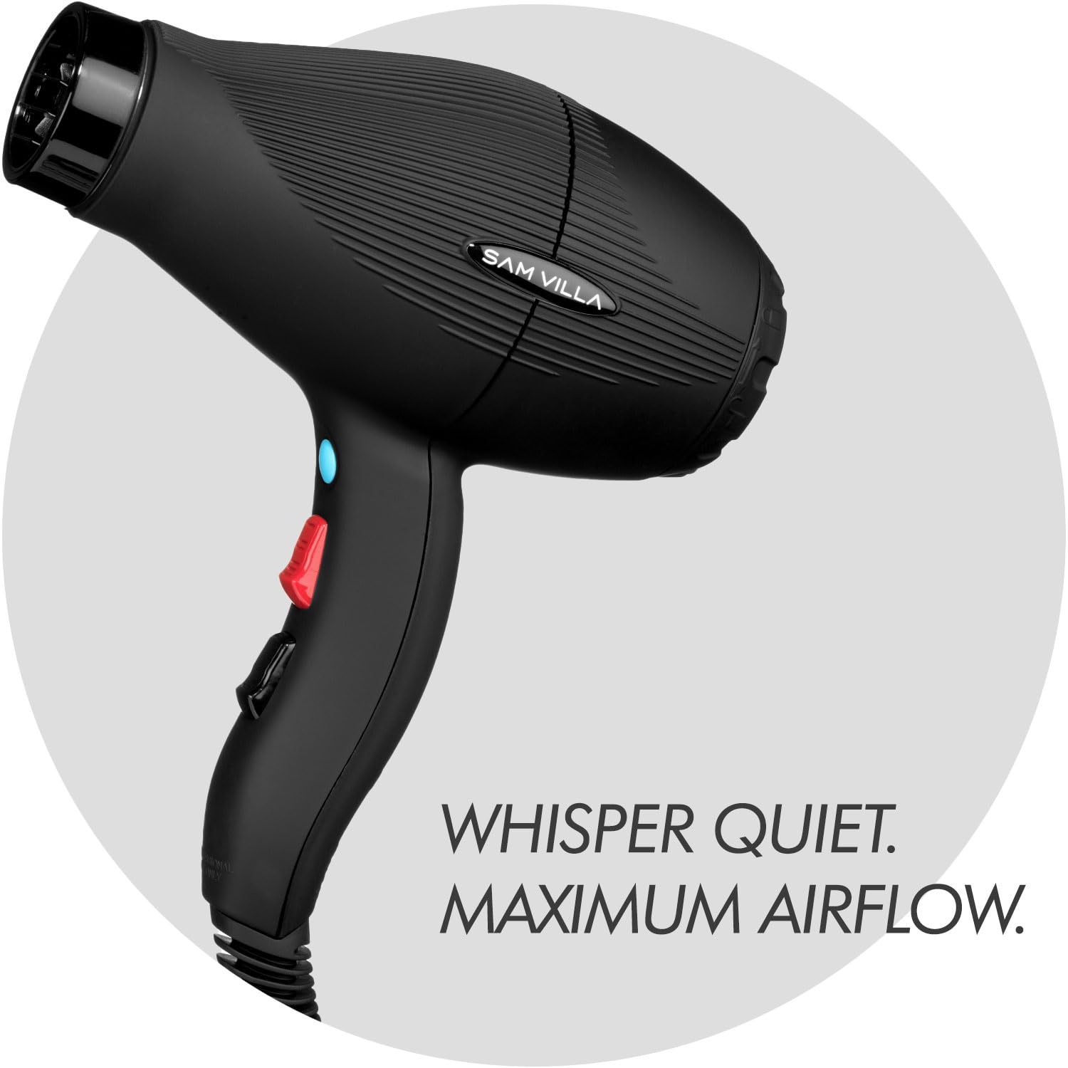 Sam Villa Lightweight & Quiet Ionic Professional Hair Dryer With Variable Speed & Temperature