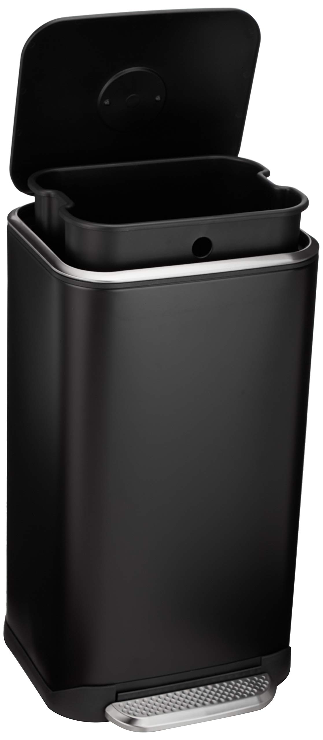 AmazonBasics Rectangle Soft-Close Trash Can - 32L, Black
