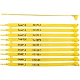 100 Plastic Security Trailer Seals - Tamper-Evident Numbered Tags for Trucks and Containers (Yellow)