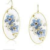 Pressed Wildflower Earrings Pressed Flowers Earring Drop Dangle Earring Dry Flower Real Flower Earrings