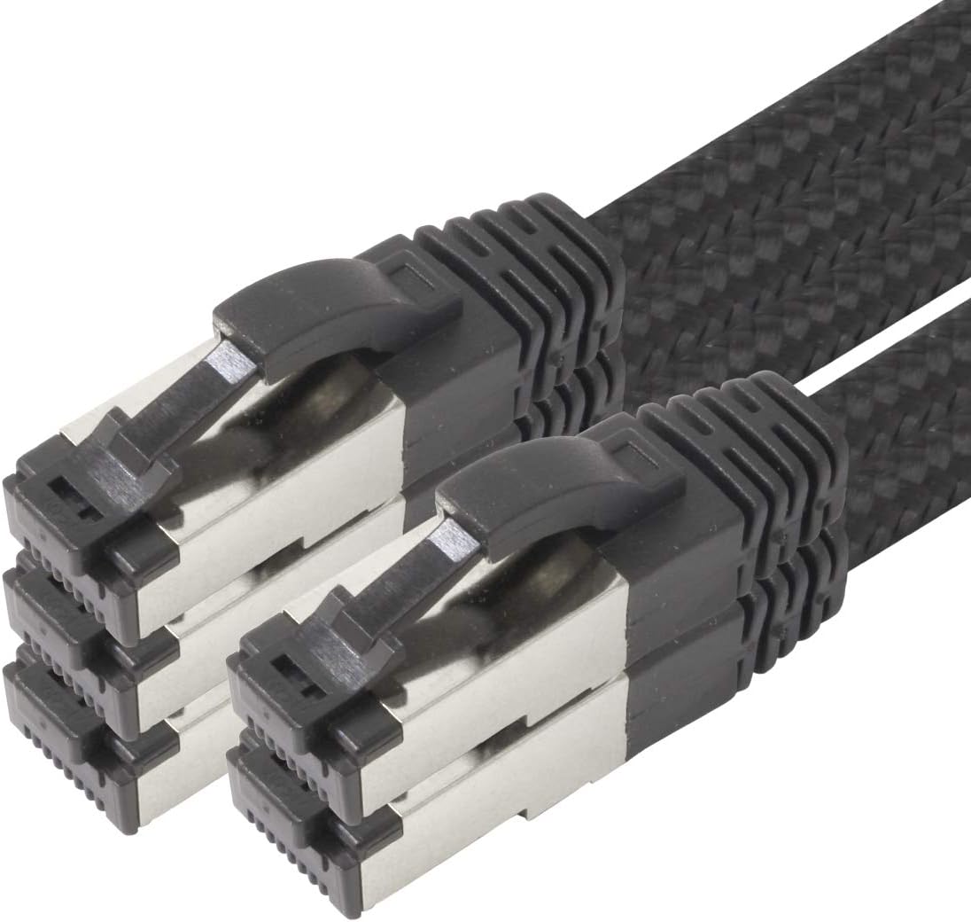1aTTack.de 7.5m, Black Cotton CAT 6a Patch Cable Black
