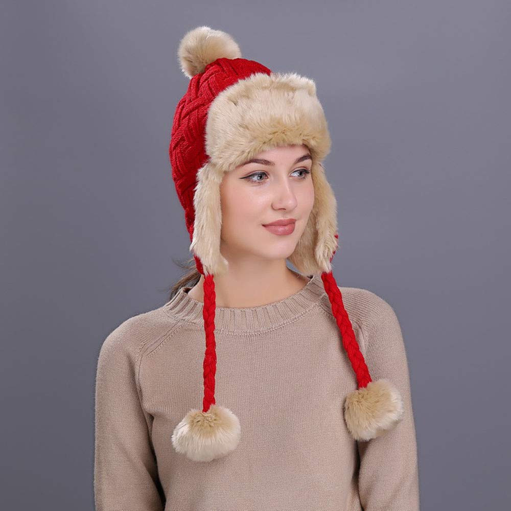 Voberry Women Winter Peruvian Beanie Hat Ski Cap Fleece Lined Ear Flaps